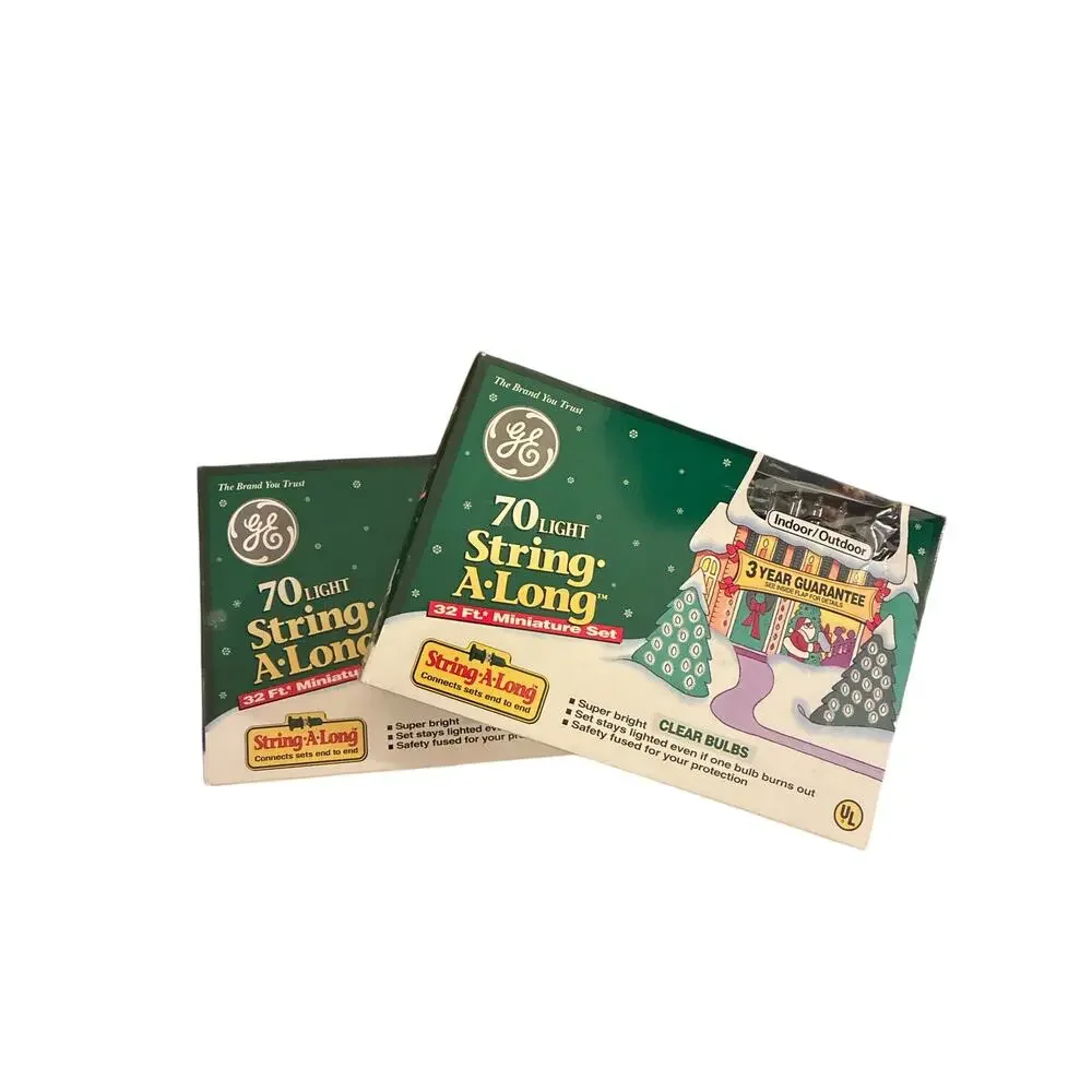 Lot GE‎ classic string along lights (2) boxes of 70 clear lights indoor/outdoor
